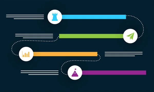 Feuille de route colorée calendrier Infographie mise en page avec 4 étapes . — Image vectorielle