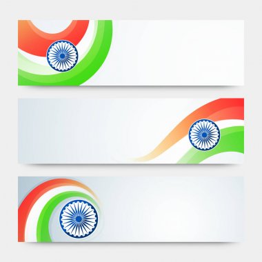 Bağımsızlık günü için Hint bayrak içeren Web başlıkları.