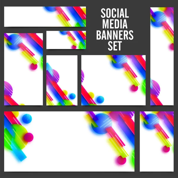 Банери соціальних мереж з абстрактними елементами . — стоковий вектор