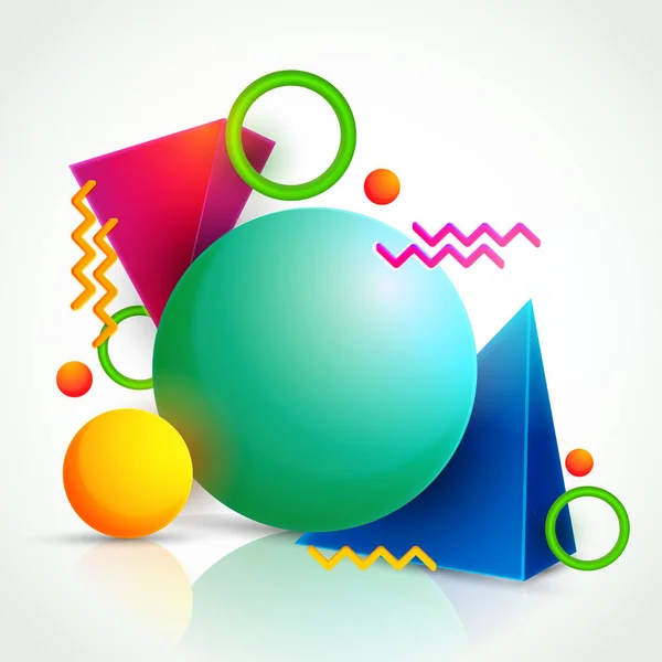 3D coloridos elementos geométricos abstractos . — Vector de stock