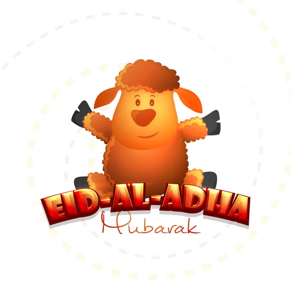 EID-Al-Adha Mubarak poster met schattige schapen. — Stockvector