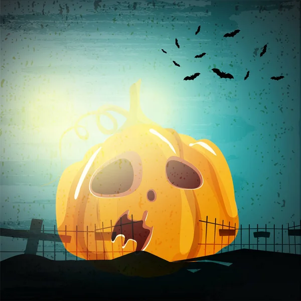 Fondo vintage con calabaza de Halloween . — Vector de stock