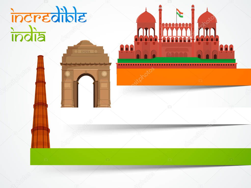 Incredible India, Indian Monuments with blank banners.