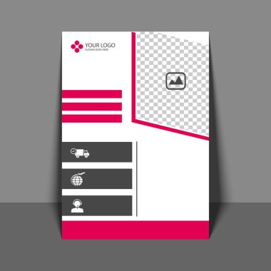 Pembe ve gri renk, kurumsal broşür, A profesyonel el ilanı