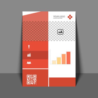 Turuncu renk, kurumsal broşür, yıllık r profesyonel el ilanı