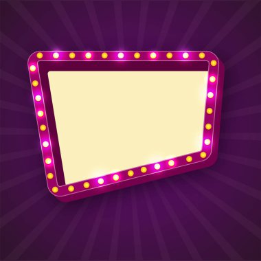 Ampuller, metin için yer ile çerçevelerle Retro kayan yazı.