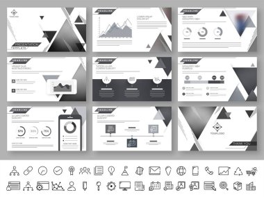 Beyaz ve gri iş sunu şablonu.