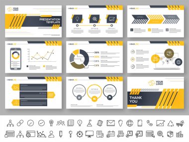 Sunu şablonu Infographic öğelerle ayarla.