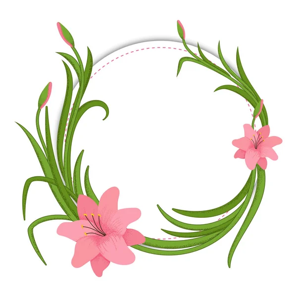Marco floral, flores y hojas hechas por acuarela . — Archivo Imágenes Vectoriales
