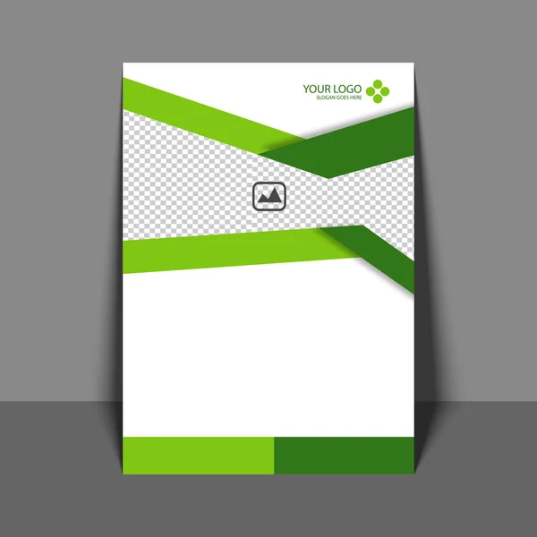 Folleto profesional en color verde, folleto corporativo, anual Re — Vector de stock