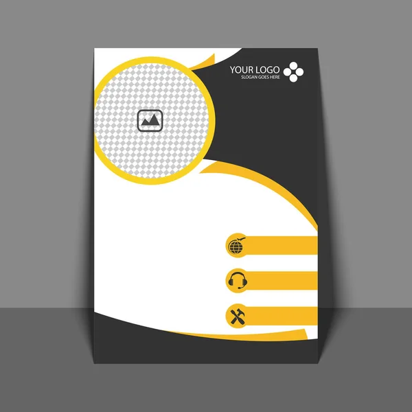 Flyer professionnel en couleur jaune et gris, Brochure d'entreprise , — Image vectorielle