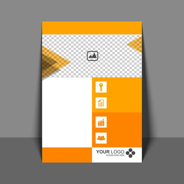 黄色とオレンジ色、企業冊子でプロのチラシ — ストックベクタ
