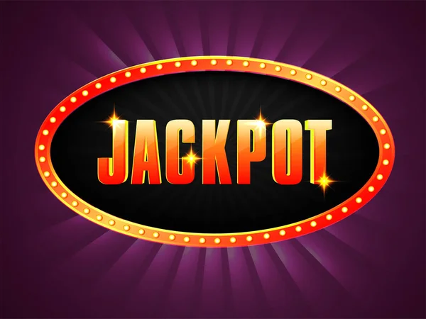 Golden Jackpot texto en marco de luces de la carpa . — Archivo Imágenes Vectoriales