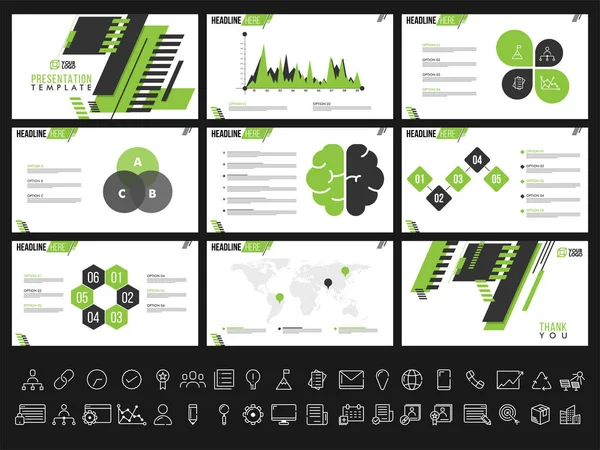 Modèles de présentation créatifs pour vos rapports d'entreprise et pr — Image vectorielle