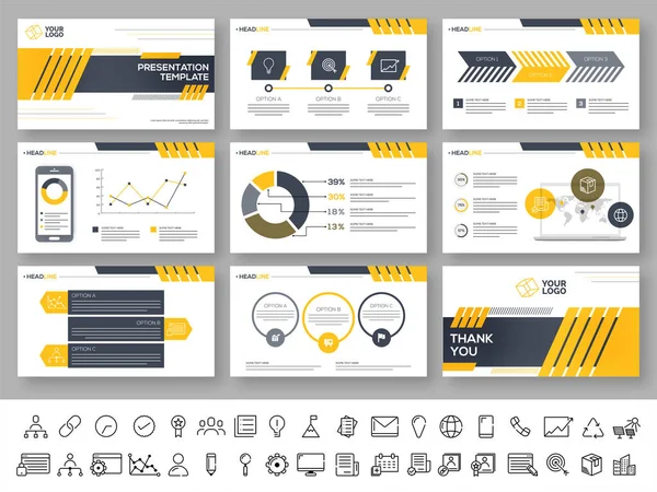 Sunu şablonu Infographic öğelerle ayarla.