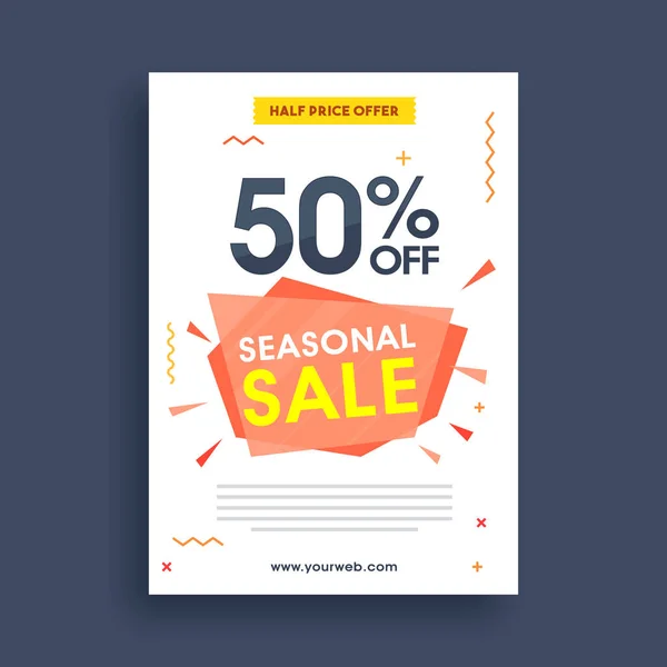 Seasonal Sale Poster, Banner or Flyer design. — Stock Vector