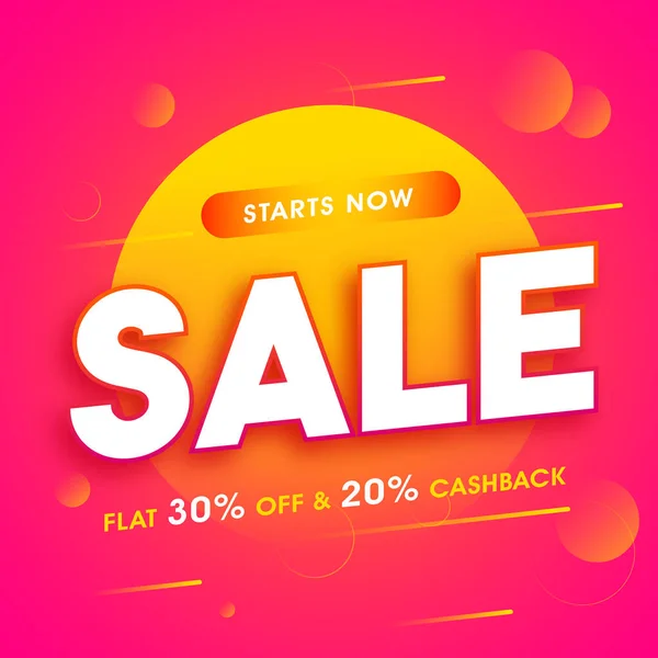 Sale Poster, Banner with Flat Discount Offer. — Stock Vector