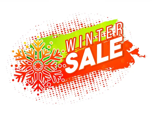 WInter Sale, Halftone style banner with snowflake. — Stock Vector