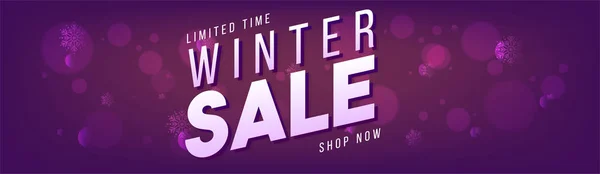 Winter Sale Banner on purple background. — Stock Vector