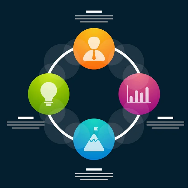 Layout de infográficos com 4 passos . — Vetor de Stock