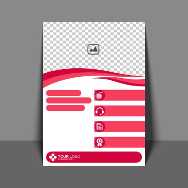 Profesyonel el ilanı pembe renkli, kurumsal broşür, yıllık Rep