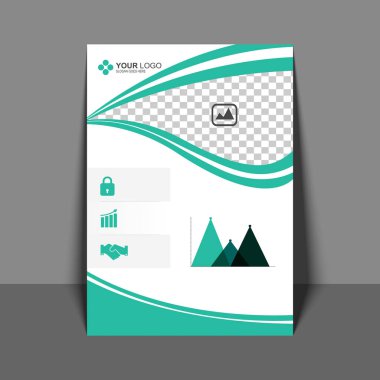 Yeşil profesyonel el ilanı, kurumsal broşür, faaliyet raporu ve 