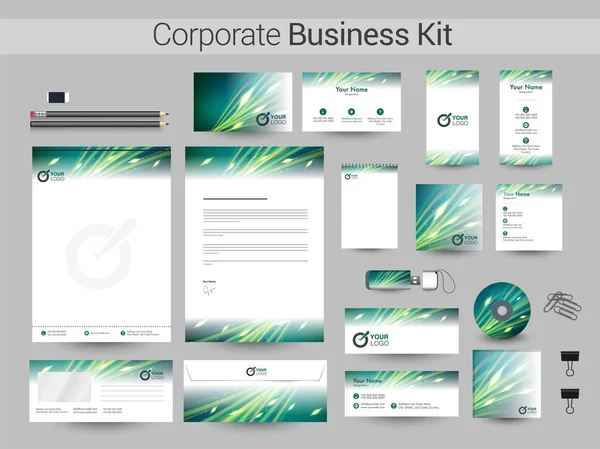 Yeşil ve beyaz renklerde kurumsal iş teçhizat.