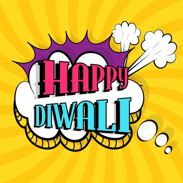 Šťastný Diwali oslavy pozadí stylu popart. — Stockový vektor
