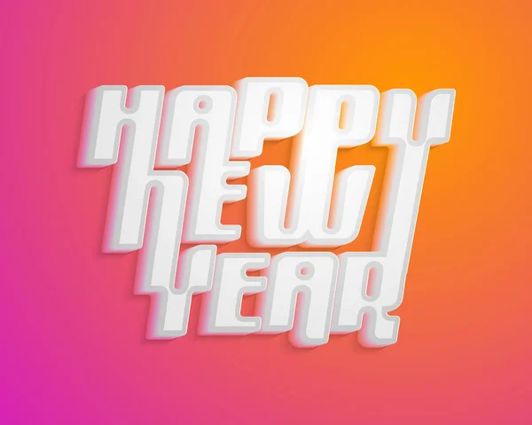 三维文字新年快乐橙色和粉红色的背景上. — 图库矢量图片