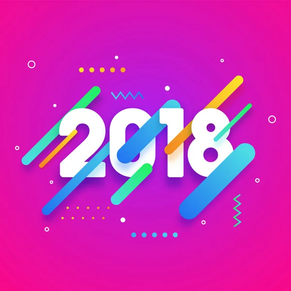 Gott nytt år 2018 text på rosa abstrakt bakgrund. — Stock vektor