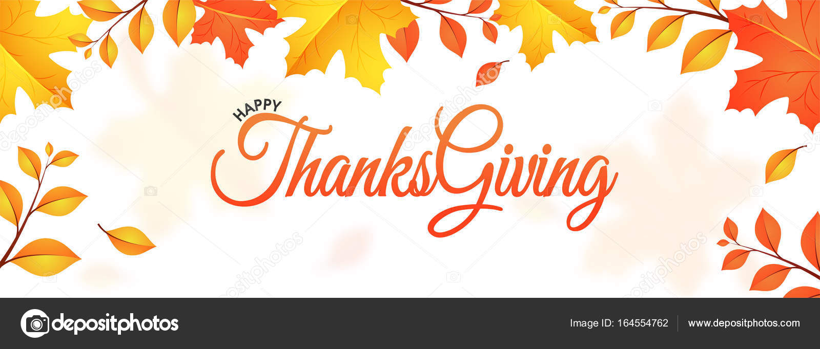 Happy Thanksgiving Day Banner With Autumn Leaves Stock Vector C Alliesinteract 164554762