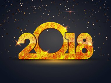 Gri arka plan üzerinde altın metin 2018.