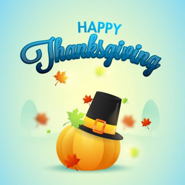 Mutlu Şükran günü kavramı kabak ve Hacı şapka ile bir
