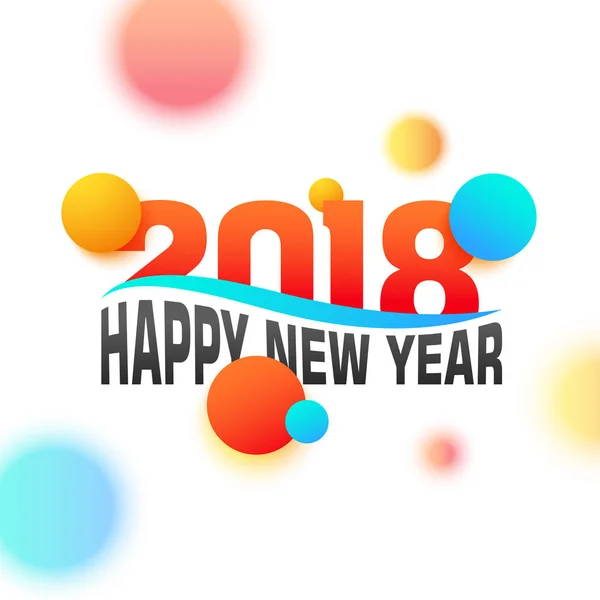 Texte coloré brillant 2018 pour les célébrations du Nouvel An heureux . — Image vectorielle