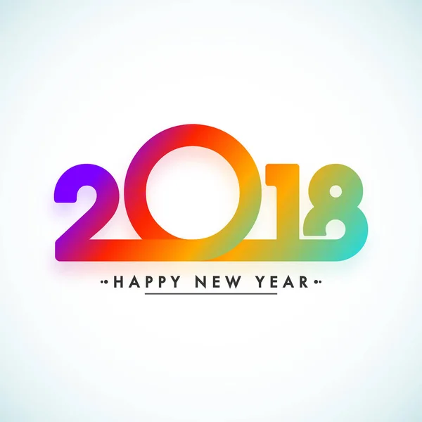 Lesklý barevný text 2018 pro šťastný nový rok oslav. — Stockový vektor