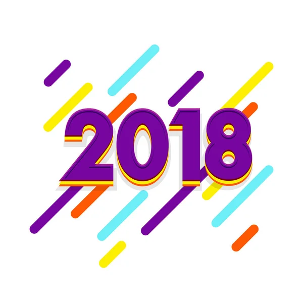 Feliz Ano Novo 2018 conceito com texto colorido . — Vetor de Stock