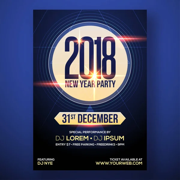 2018 parti gecesi el ilanı tasarımı. — Stok Vektör