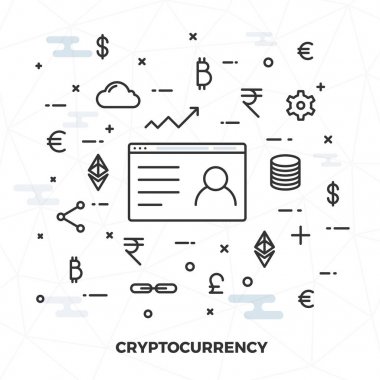 Sanal para birimi, cryptocurrency veya Internet para kavramı, düz