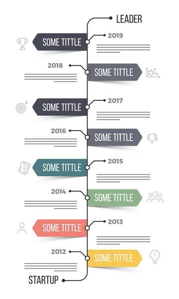 Timeline Layout de infográficos com oito (8) passos . —  Vetores de Stock