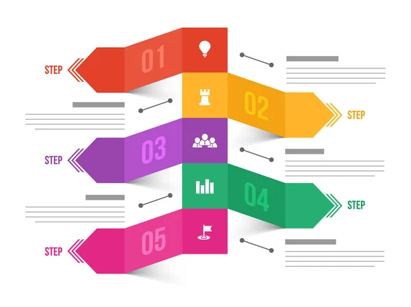 Colorful Timeline Infographics layout with 5 steps. — Stock Vector