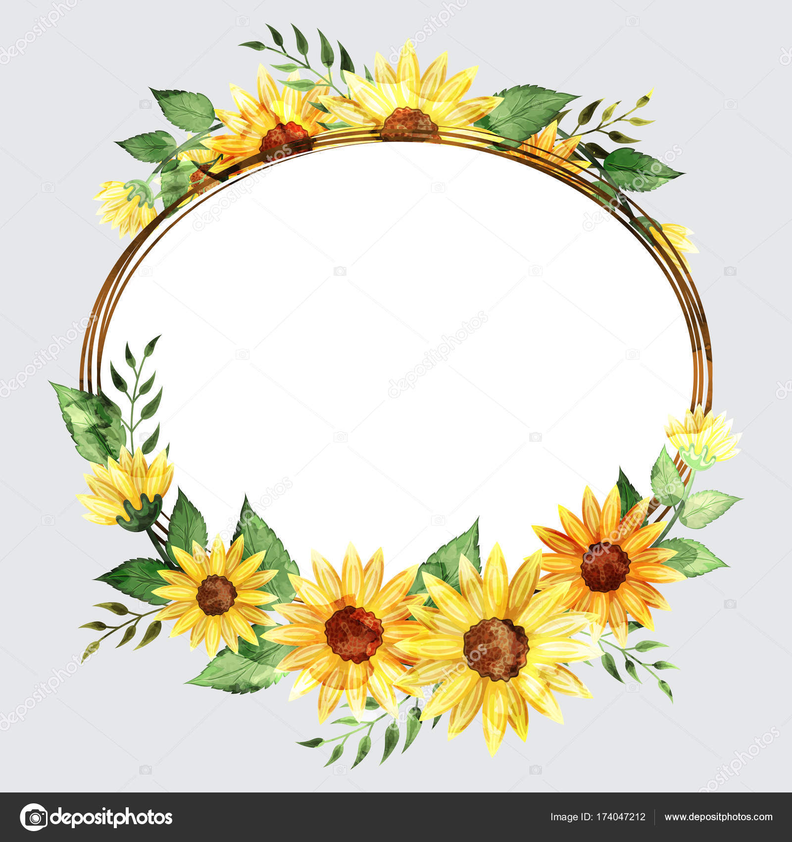 Watercolours Flowers Decorated Frames Stock Vector