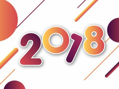 Yaratıcı arka plan üzerinde renkli metin 2018.