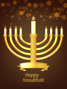 Yahudi tatil Hanukkah menorah (geleneksel Mumluk) ile ce