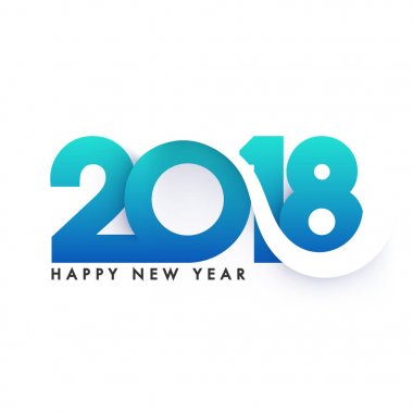 Beyaz arka plan üzerinde zarif metin 2018.