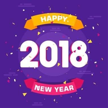 Mutlu yeni yıl 2018 kutlama arka plan.