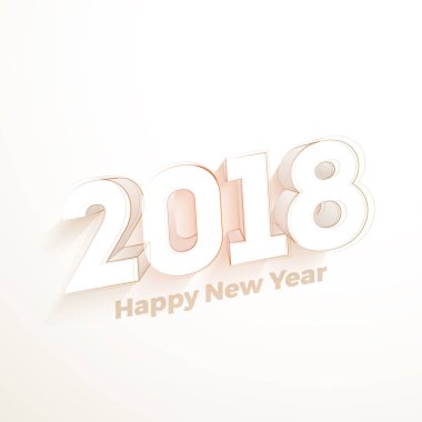 Zarif mutlu yeni yıl 2018 Poster veya el ilanı tasarımı.