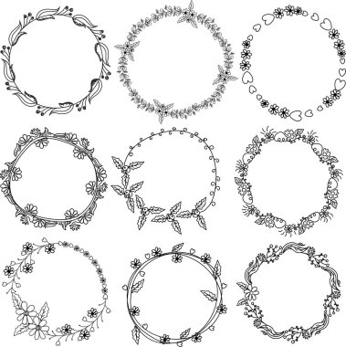Güzel dekoratif çerçeve tasarımı zarif çiçek süslemeli 