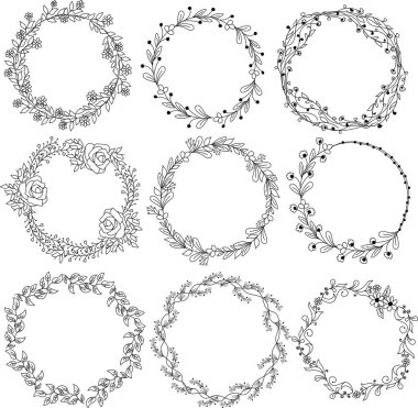 Güzel dekoratif çerçeve tasarımı zarif çiçek süslemeli 