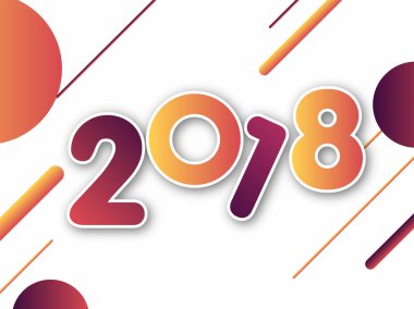 Yaratıcı arka plan üzerinde renkli metin 2018.