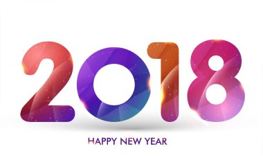 Arka plan üzerinde parlak metin 2018.